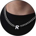 thumbnail image 1 of Initial A-z Cuban Link Chain Necklace For Boys Men Women Letter Pendant Stainless Steel 6.5mm 18+2 Inches Jewelry Gift-Q-Silver-Product code 55506 R Silver, 1 of 5