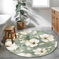 thumbnail image 3 of Round Rugs 4Ft, Spring Floral Round Area Rug Washable Indoor Throw Carpet, Sage Green Flowers Summer Botanical Soft Non Slip Circle Rug for Kitchen Nursery Room Home Decor Aesthetic, 3 of 8
