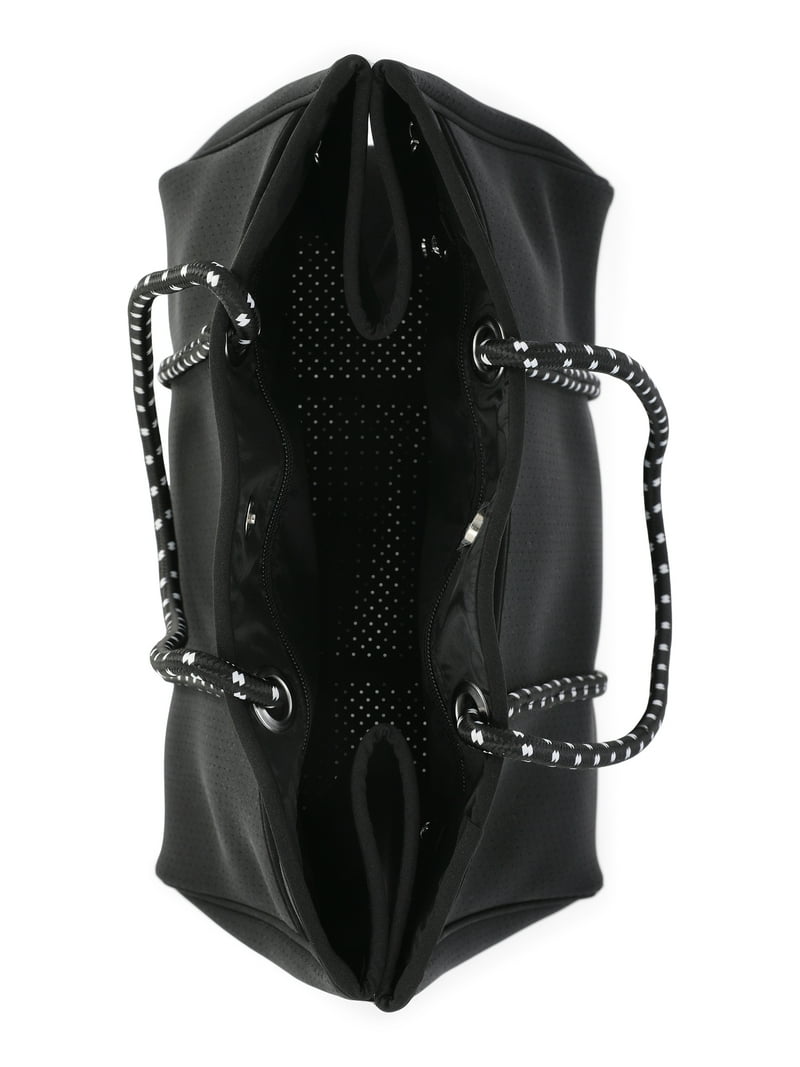 No Boundaries Women's Neoprene Beach Tote Bag, Black - Walmart.com