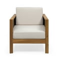 thumbnail image 7 of GDF Studio Allegra Outdoor Acacia Wood and Wicker Club Chair, Teak, Mixed Brown, Beige, 7 of 7