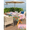 thumbnail image 6 of 60x84 Inch Outdoor Tablecloth with Umbrella Hole Zipper Rectangle Easter Gnomes Bunnies Rectangular Tablecloths Outside Waterproof Spring Easter Eggs Floral Pink Wood Patio Table Cover for Picnic, 6 of 8