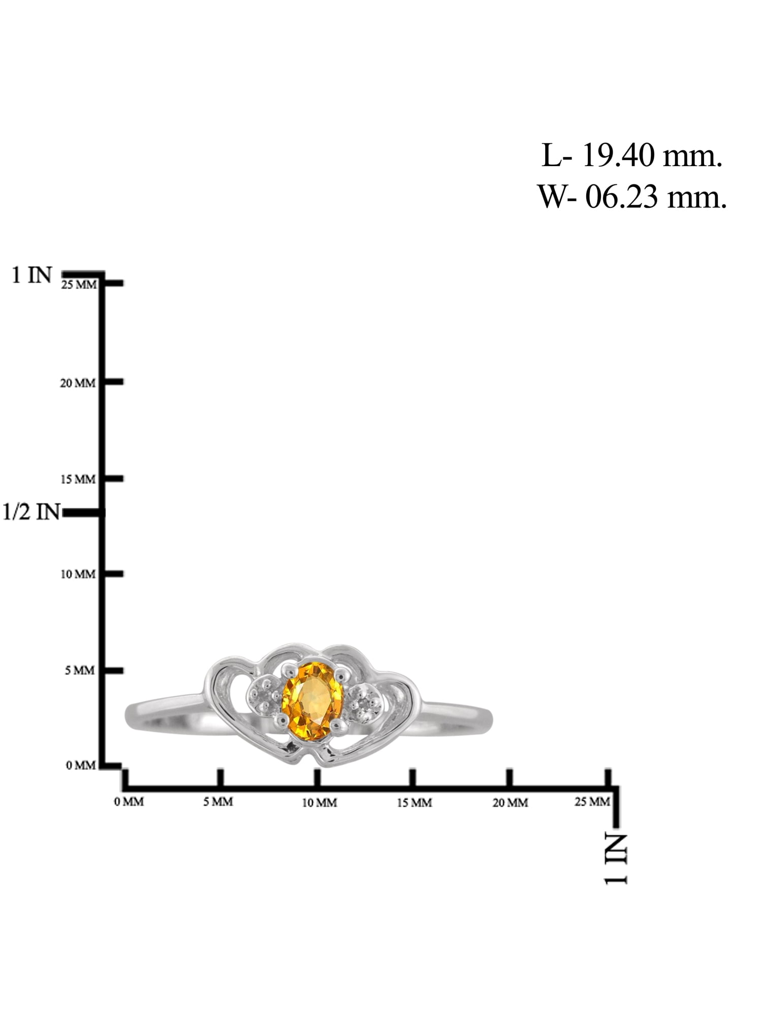 JewelersClub 0.925 Sterling Silver Citrine White Diamond Accent Gemstone Ring