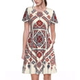 thumbnail image 1 of Disketp Fashion Tatreez2 para Vestido de Manga Corta para Mujeres, Vestidos de Verano para Mujeres, Casual y Holgado para la Playa, 1 of 6