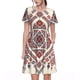 thumbnail image 1 of Easygdp Fashion Tatreez2 para Vestido Transpirable de Mujer, Vestido Suelto de Manga Corta con Pliegues y Bolsillos para el Verano, 1 of 6