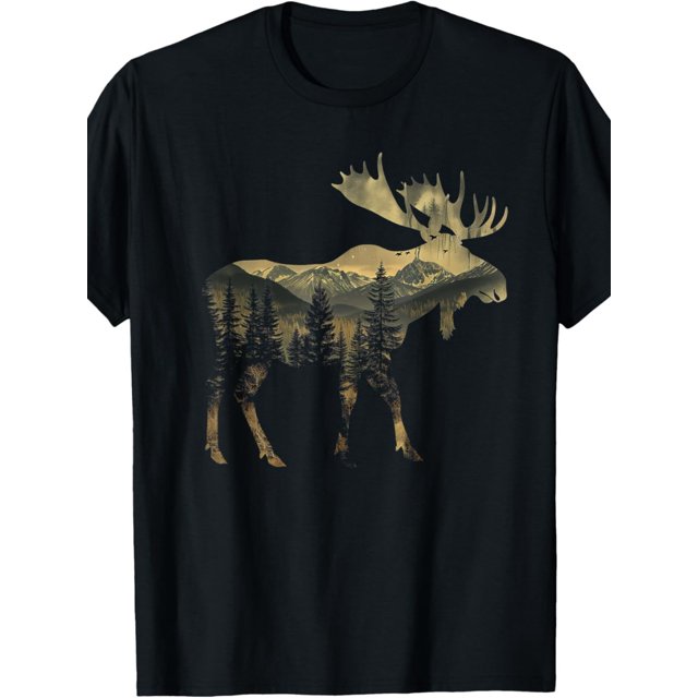 Camiseta para amantes de la naturaleza de Alaska, senderismo, acampada y montañas Elk