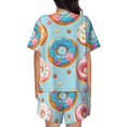 thumbnail image 3 of Kdxio Colorful Donut Print Pajamas Sets for Women Short-Sleeved Pjs with Lounge Shorts Two Piece Sleepwear S-4XL, 3 of 8