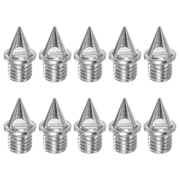 Track Spikes 1/4 Inch Alloy Steel Lightweight for Track Shoes, Silver Tone, 10 Pieces