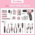 thumbnail image 2 of Kit de herramientas Sundpey 206 piezas con taladro eléctrico inalámbrico de 12 V, color rosa, 2 of 8