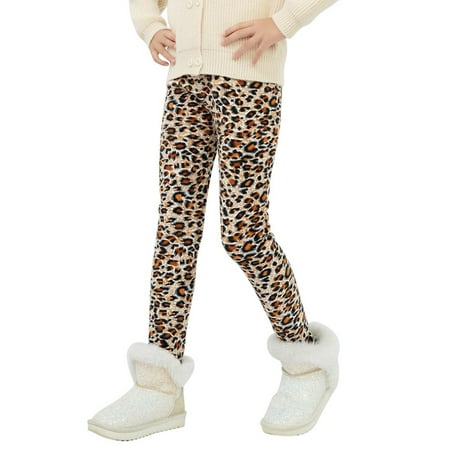 

Esho Girls Winter Warm Thicken Fleece Leggings Toddler Kids Floral Tights Long Pants 3-13Y