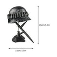 thumbnail image 2 of YOHAVEN Retro War Lamp Table Light, Resin Statue with WWII Helmet Bayonet, Battery Operated Military Decor for Desk Living Room Gift Decoration, 2 of 7