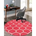 thumbnail image 5 of Unique Loom Trellis Frieze Collection Area Rug - Rounded (8' Round Pink/Ivory), 5 of 7