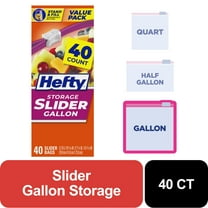 Hefty Slider Kitchen Storage Bags, gallon Size, 40 Count