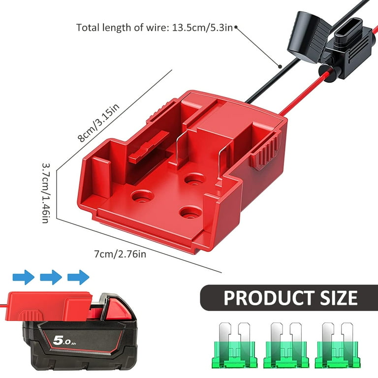 Miuline 2PCS Power Wheel Adapter For Milwaukee M18 18V Lithium 