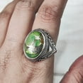thumbnail image 4 of Green Copper Turquoise Mans Ring, Natural Green Copper Turquoise, Silver Jewelry, 925 Silver Ring, Birthday Gift, Heavy Mens Ring, Arabic Design, Ottoman Style Ring, Christmas, Turkey Mens Signet Ring, 4 of 5