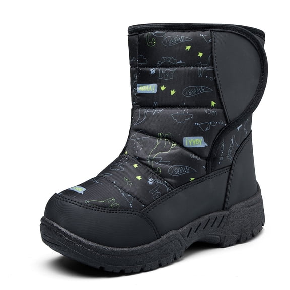 Bocca Girls Snow Boots Dinosaur Warm Anti-Slip Outdoor Winter Boots 7M