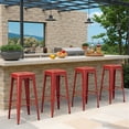 thumbnail image 7 of VINEEGO 30 inches Metal Bar Stools High Backless Stackable Stools Indoor-Outdoor Counter Stools Set of 4 (Red), 7 of 7