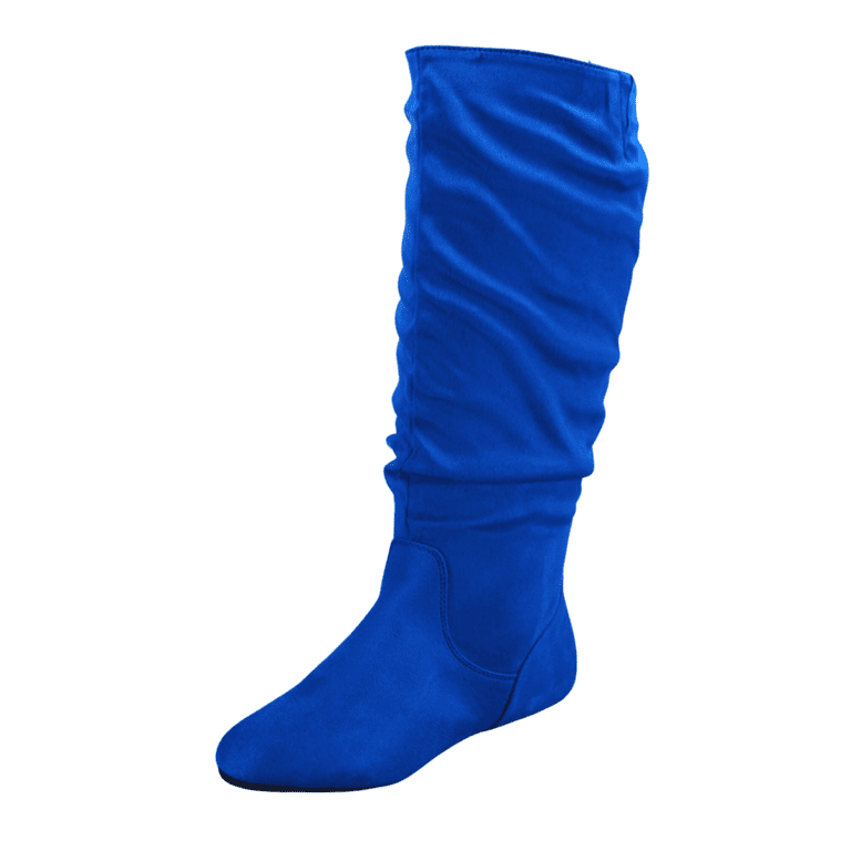 Royal blue knee shop high boots
