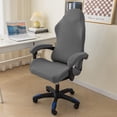 thumbnail image 1 of Xiao Hua Fundas para sillas gaming, fundas protectoras para sillas de oficina, impermeables, con reposabrazos, elásticas, para sillas de ordenador y sillones giratorios, color gris., 1 of 5