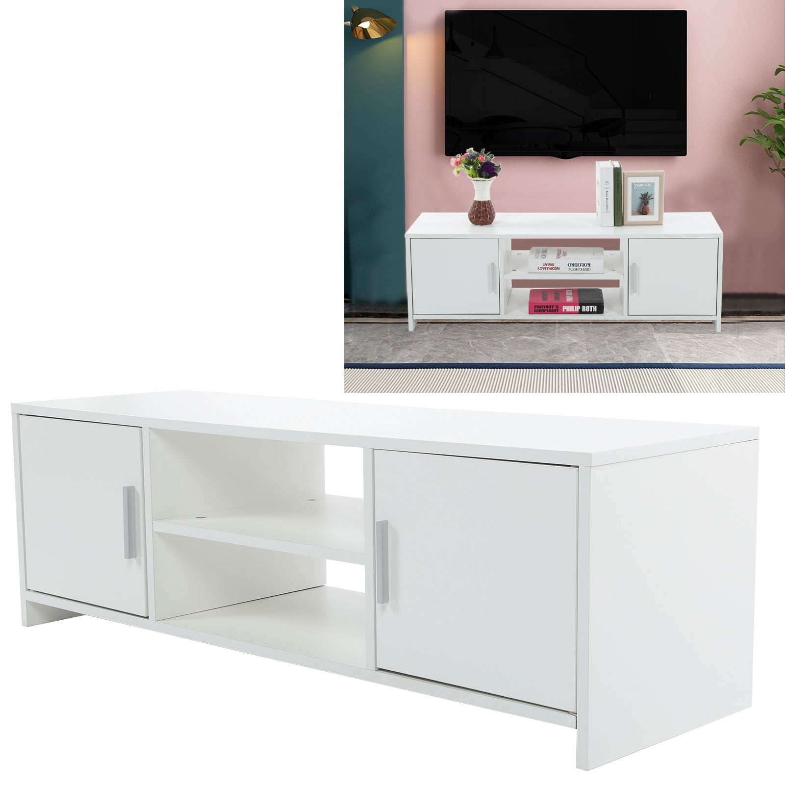 Buy QIILU TV Stand Storage with Partition Board