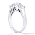 thumbnail image 3 of Round Cut Charles & Colvard Forever ONE Moissanite 3-Stone Engagement Ring in 14k White Gold, 3 of 5