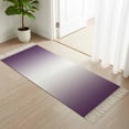 thumbnail image 3 of Dark Purple Ombre Kitchen Runner Rug 2'x4',Purple White Gradient Modern Abstract Art Washable Rug with Tassels,Non Slip Woven Cotton Bathroom Rugs Hallway Carpet for Foyer Bedroom Entry Back Door, 3 of 9