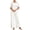 White, variant on Womens Suit Jacket Womens Solid Color Casual Vacation Linen Outfit Button Short Sleeve Blouse Wide Leg Pants Set Summer Travel Wear White L