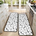 thumbnail image 4 of Kitchen Rugs Sets Of 2,BlackWhite Lemon Fruit Slices White Pattern Anti Fatigue Kitchen Mat Rugs Non Slip Washable,Decorative Kitchen Floor Mats for Kitchen,Sink,Laundry,17"x47"+17"x47", 4 of 5
