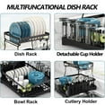 thumbnail image 5 of PHANCIR Dish Drying Rack for Kitchen, Stainless Steel 2 Tier New Dish Racks Sink Organizer, Black, 5 of 11