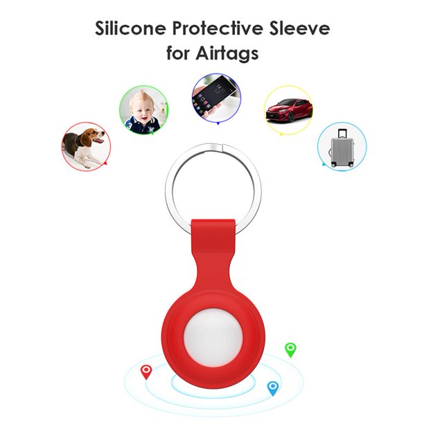 Funda de silicona para llavero para Apple Airtags Locator Tracker (rojo)