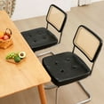 thumbnail image 5 of TPHORK Rattan Dining Chair Set of 2,Modern Accent Chair,2 PCS Leather Upholstered Armless Mesh Back Cane Chairs with Metal Chrome Base for Home,Kitchen,Dining Room,Waiting Room,Black, 5 of 10