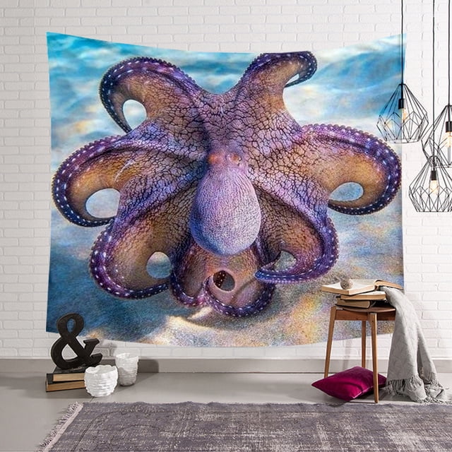 Tapicería de pared con forma de pulpo, 150 x 130 cm, microtela, fibra, decoración de habitación