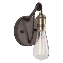 7061-01-32-Forte Lighting-Essy - 1 Light Wall Sconce-6.75 Inches Tall and 5 Inches Wide-Antique Bronze Finish