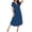Blue, variant on Ekouaer Nightgowns for Women Bamboo Viscose Long Night Gown Short Sleeve Moo Moos V Neck Sleep Shirts Pleated House Dress