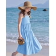 thumbnail image 4 of Arshiner Girls Summer Dress Casual Loose Sleeveless Sundress Flowy Beach Maxi Dresses with Pockets, 4 of 6