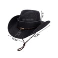 thumbnail image 2 of Gustave Straw Cowboy Hat for Women Men Western Cowgirl Sun Hat Wide Brim Summer Beach Hat with Windproof Chin Strap - Black, 2 of 7