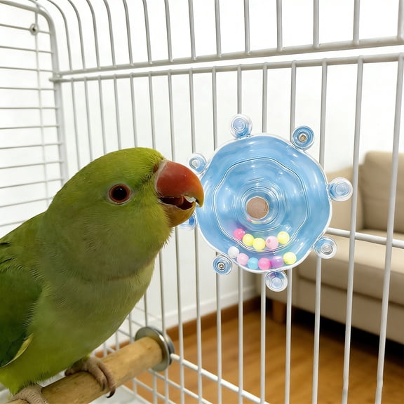 Bird Toys for Parakeets, Interactive Spinner Rattle Budgie Toys, Rotating Wheel Chew Parrot Toys for Birds