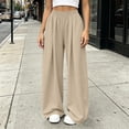 thumbnail image 2 of Yutgune Oversized Baggy Sweatpants for Women Pleated Drawstring Women's Wide Leg Sweatpants Floor Length, 2 of 9