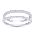 thumbnail image 1 of 1/4 CT Round Cut White Cubic Zirconia Enhancer Double Guard Ring In 14K White Gold Over Sterling Silver (Color: White, Clarity: VVS1-VVS2, 0.25 Cttw) -9, 1 of 7