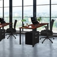 thumbnail image 2 of Regency Kee 72 x 24 in. Office Desk Table with Mobile Pedestal Drawer- Cherry Top, Black Legs, 2 of 3