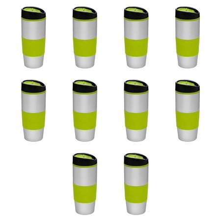 

Color Grip Tumblers 16 oz. Set of 10 Bulk Pack - Perfect for Smoothies Iced Coffee Soda Other Hot & Cold Beverages - Green