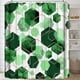 thumbnail image 5 of Cortina de ducha moderna verde salvia para baño, cortina de baño impermeable con decoración de arte geométrico, juegos de cortinas de ducha de tela abstracta para decoración del hogar, 5 of 5