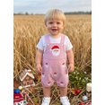 thumbnail image 4 of RUINIXCW Newborn Baby Boy Christmas Outfit Infant Boys Romper Overalls Xmas Clothes Striped Cute Embroidery Sleeveless Jumpsuit Shorts, 4 of 10
