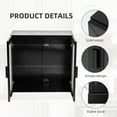 thumbnail image 5 of MAYEERTY Curio Display Cabinet with Glass Doors, DIY Combination Storage Cabinets with Adjustable Shelves for Living Room, Black, 5 of 8