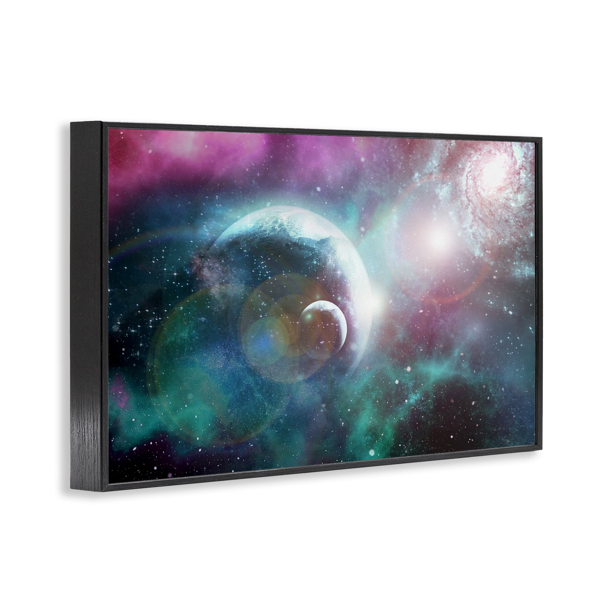 Eclipsing Cosmos Planets Black Framed Giclee Art, design by Ali Chris