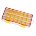 thumbnail image 2 of Caja de aparejos de pesca, organizador de joyas portátiles impermeables por el recipiente 21 compartimentos para pesca de hielo de agua salada de agua Amarillo, 2 of 8