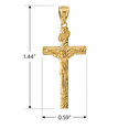 thumbnail image 4 of 10k Yellow Gold Crucifix Pendant Jesus Cross Necklace (1.44") MEDIUM (16 Inches), 4 of 5