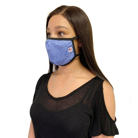 Image of Made in USA Face Masks Mouth Nose Washable Reusable Double Layer Mask Cotton Cloth Blend