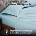 thumbnail image 3 of Superior 4-Piece Modern Light Blue 300 Thread Count Egyptian Cotton Sheet Set, Queen, 3 of 5