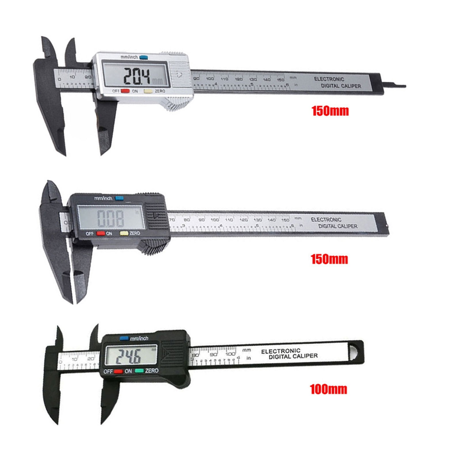Digital Caliper 6 inch Electronic Vernier Caliper 100mm Calliper Micrometer Digital Ruler Measuring Tool 150mm 0.1mm ,Easy to Operate