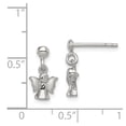 thumbnail image 2 of FB Jewels Sterling Silver Polished & Satin Angel Post Earrings, 2 of 2